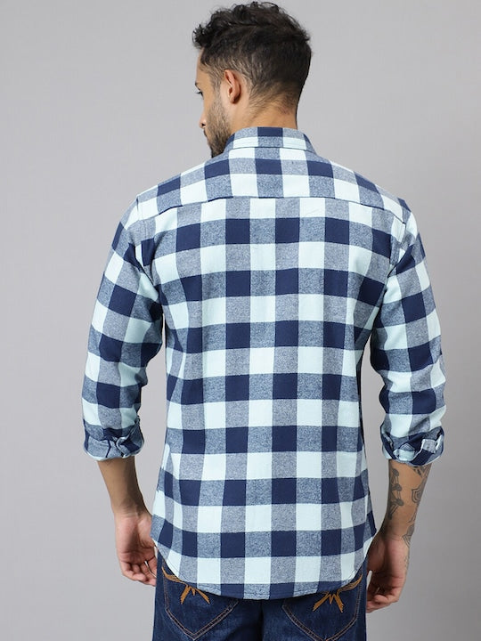 Plaided Flannel Checked Pure Cotton Slim Fit Casual Shirt