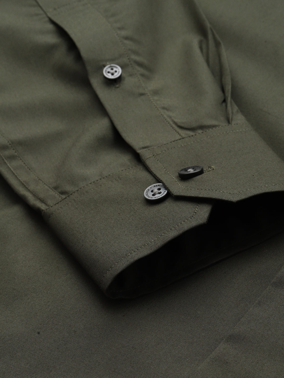 Men Olive Solid Pure Cotton Slim Fit Formal Shirt
