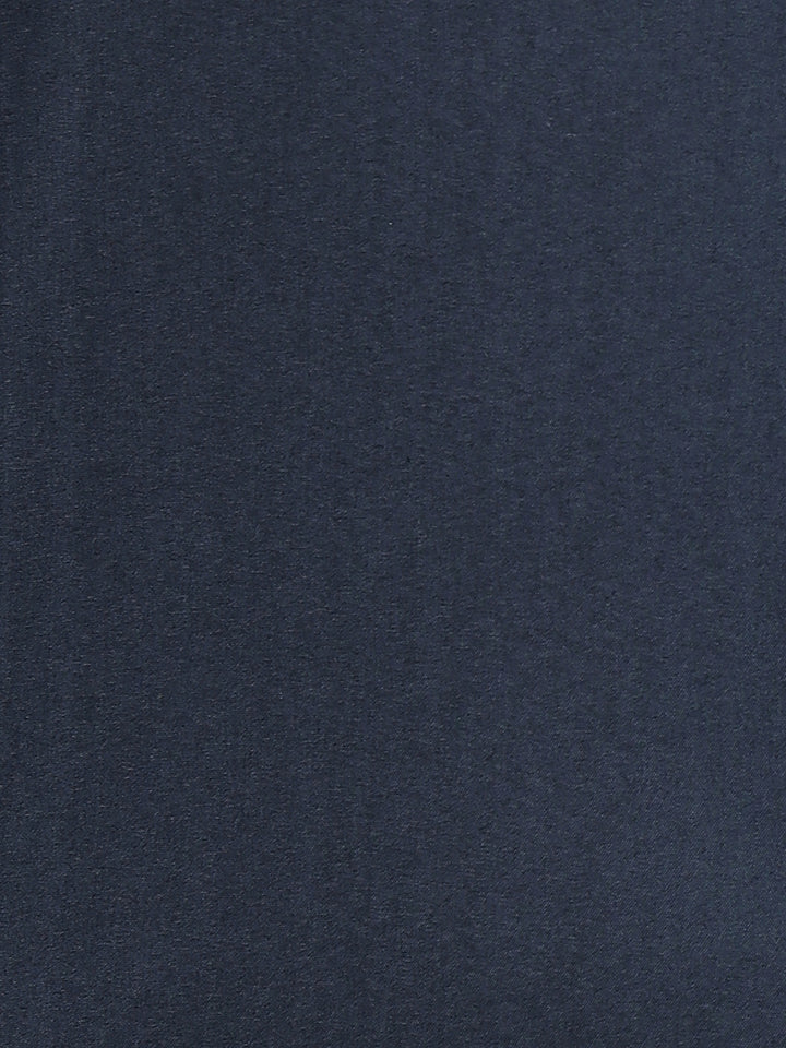 Hancock Men Blue Solid Cotton Elastene Slim Fit Formal Shirt