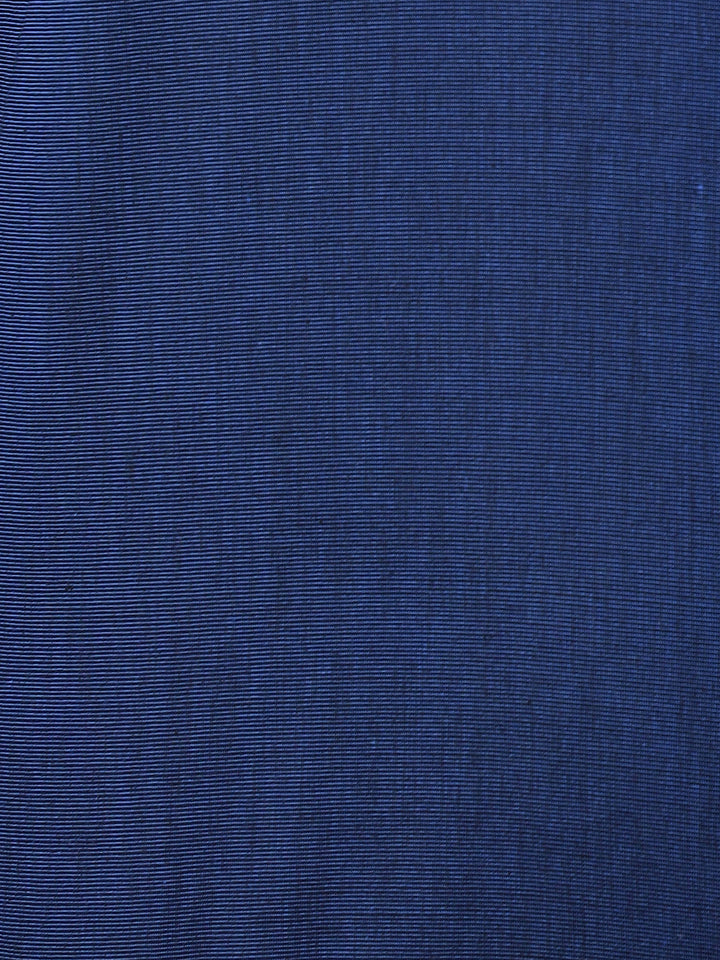 Hancock Men Navy Blue Solid Pure Cotton Slim Fit Formal Shirt
