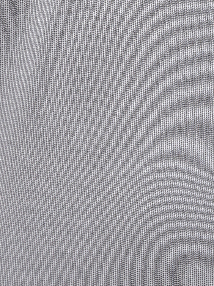 Hancock Men Grey Solid Cotton Elastene Slim Fit Formal Shirt