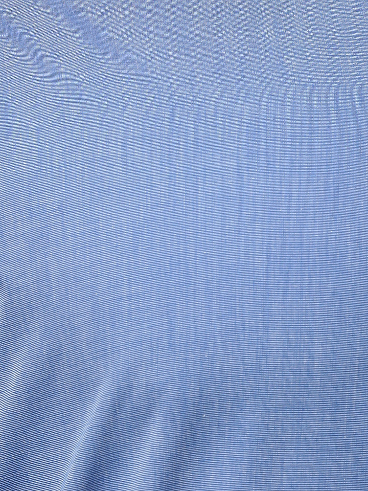 Hancock Men Blue Solid Pure Cotton Slim Fit Formal Shirt
