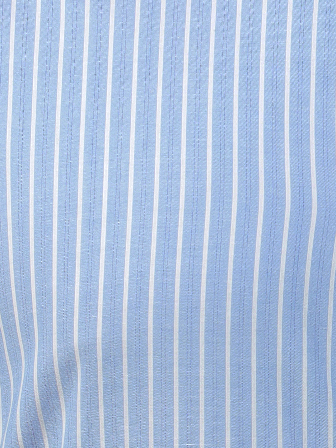 Hancock Men Blue Stripe Pure Cotton Slim Fit Formal Shirt