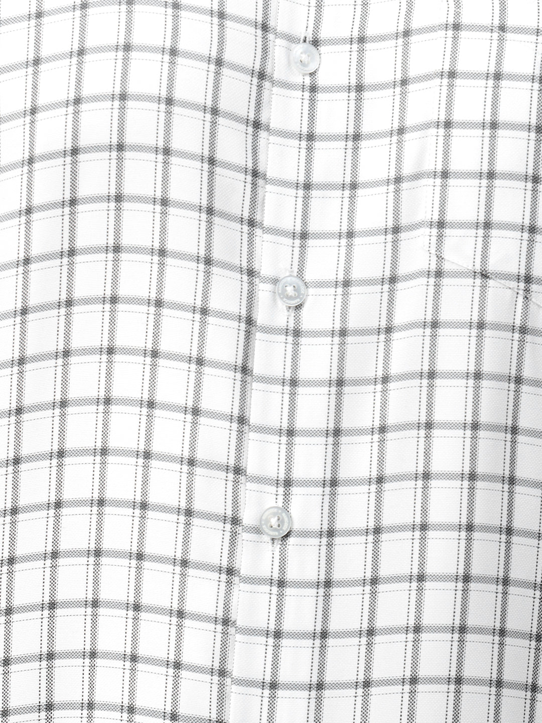 Hancock Men White & Black Check Polyester Slim Fit Formal Shirt