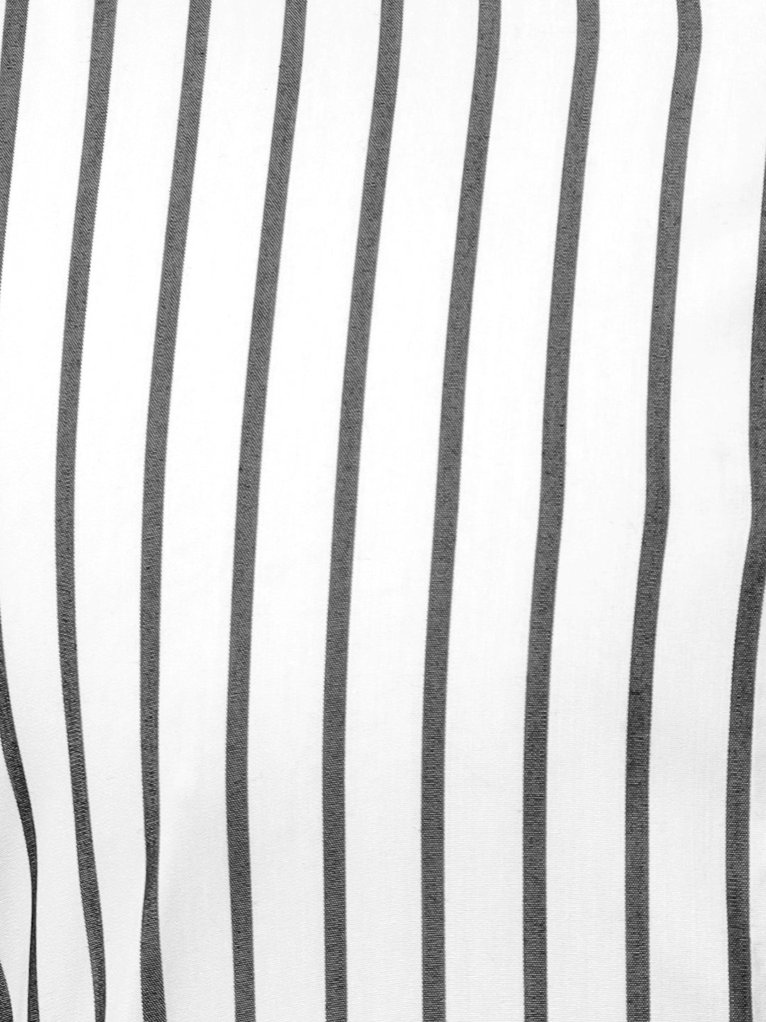 Hancock Men White & Black Stripe Polyester Slim Fit Formal Shirt