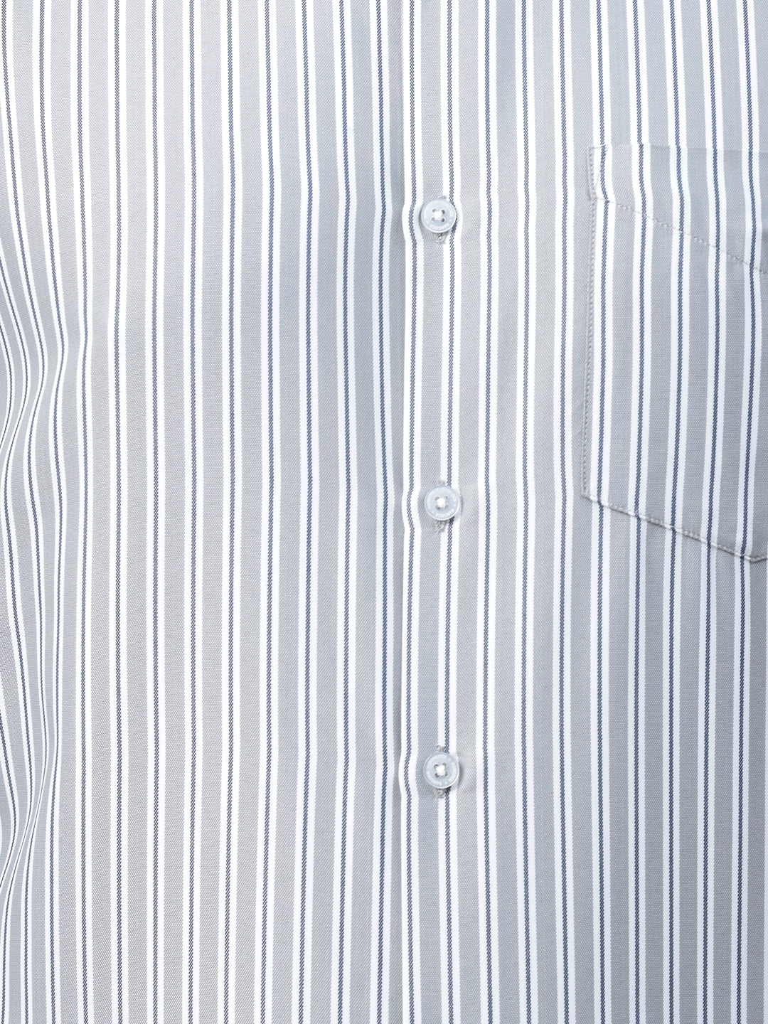 Hancock Men Grey & White Stripe Pure Cotton Slim Fit Formal Shirt
