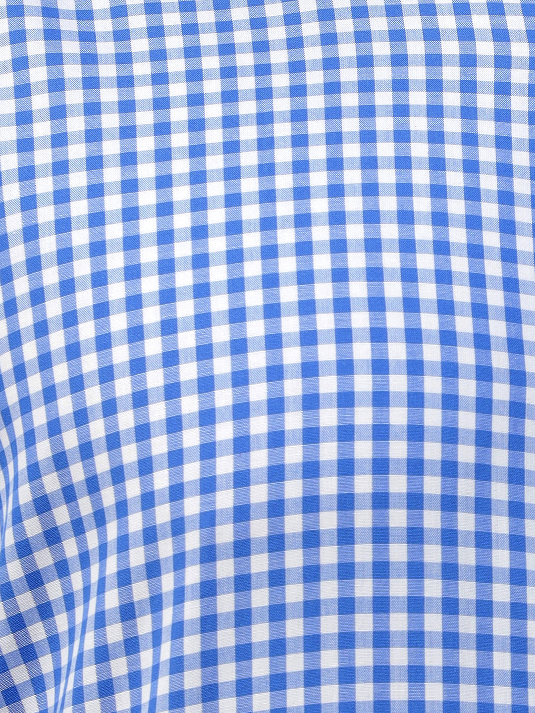 Hancock Men White & Blue Check Pure Cotton Slim Fit Formal Shirt