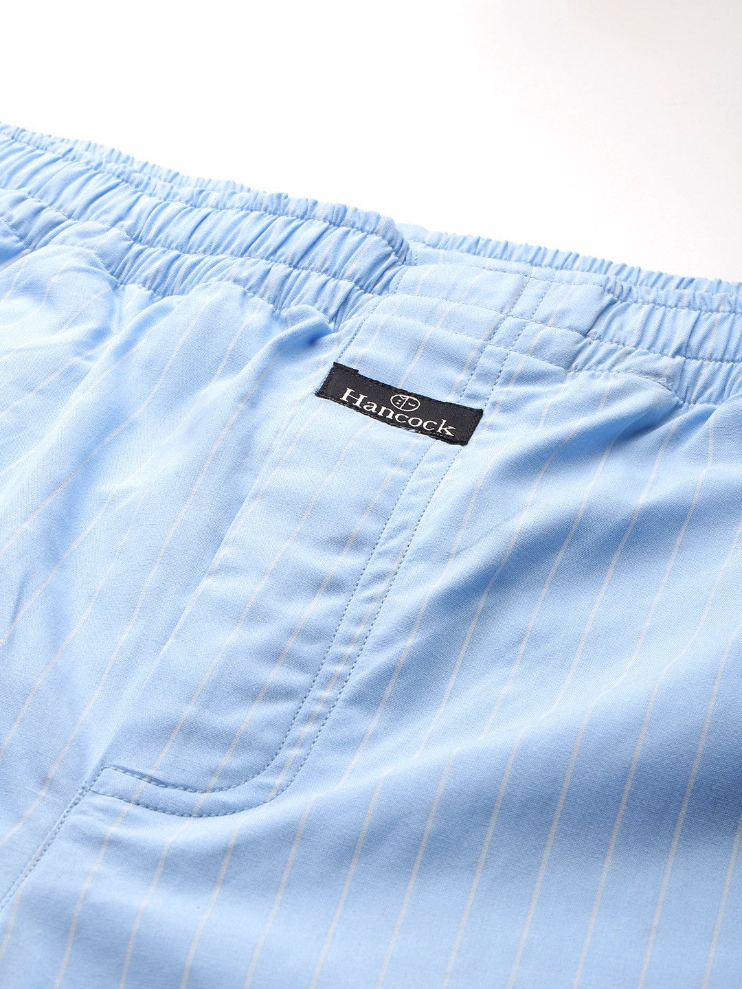 Men Blue & White Striped Pure Cotton Relaxed Fit Casual Night Suit