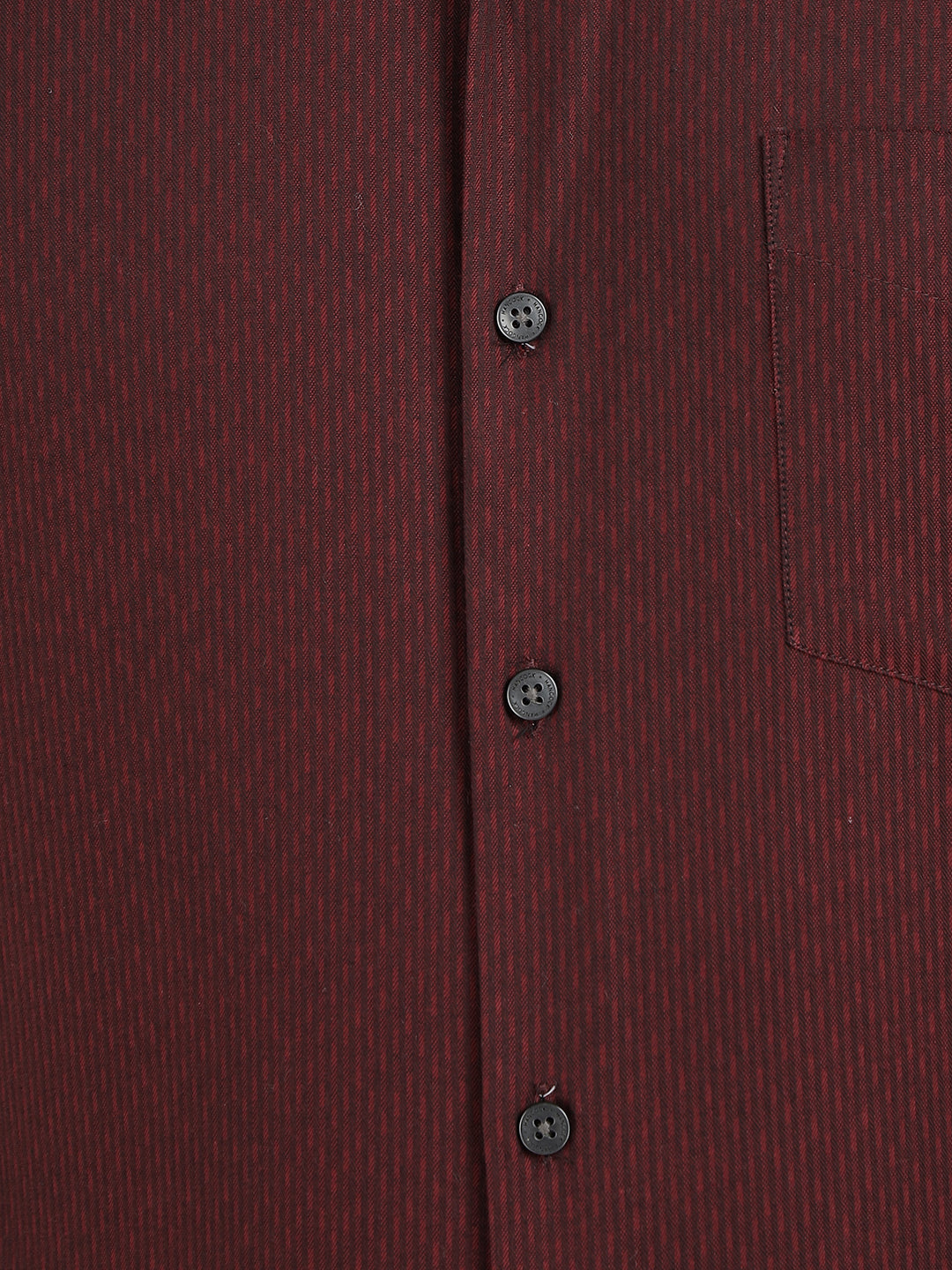 Hancock Men Maroon Dobby French Cuff Slim Fit Pure Cotton Formal Shirt