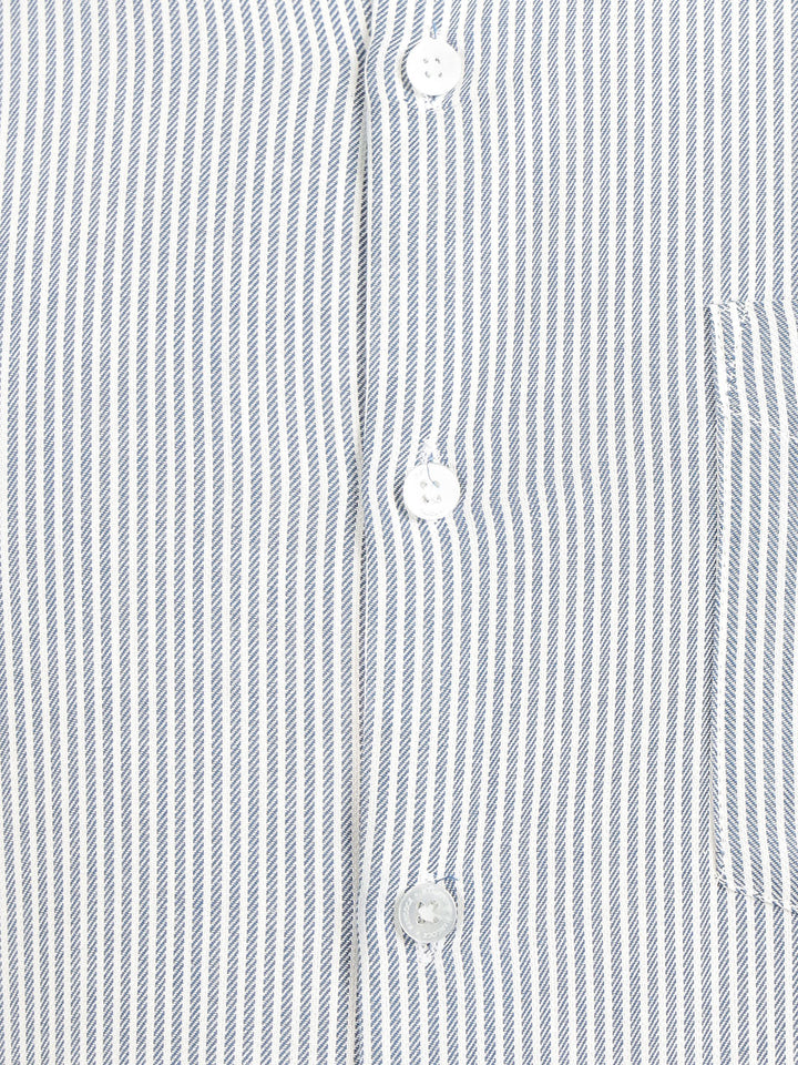 Hancock Men White Striped Slim Fit Pure Cotton Formal Shirt