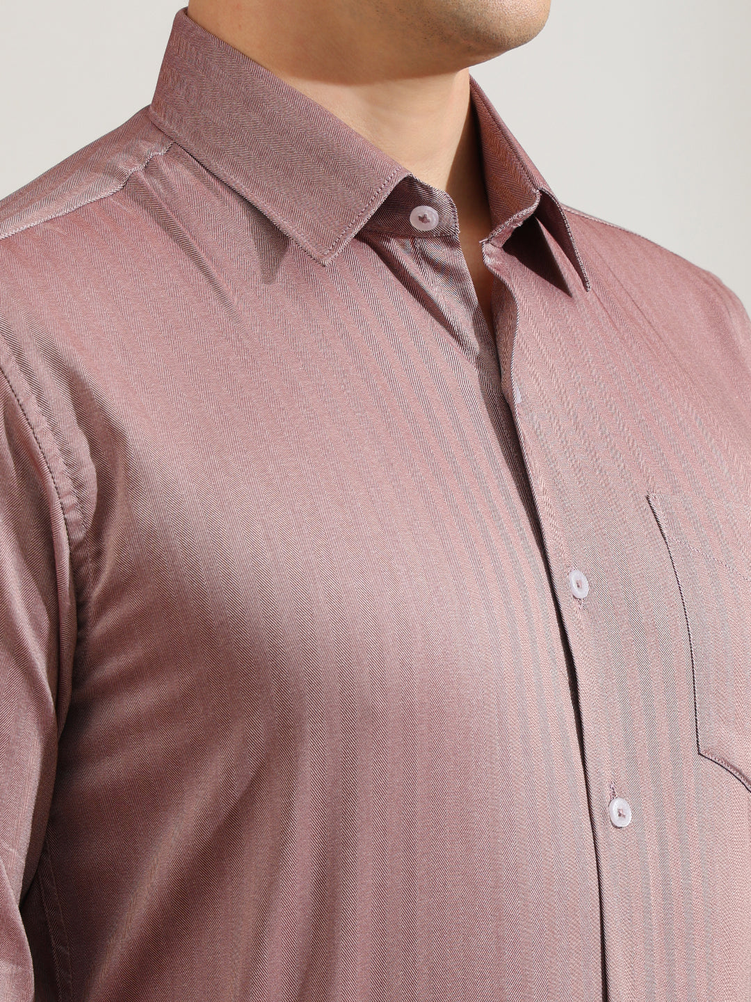 Hancock   Men   Maroon   Solid Self Design   Cotton Elastane   Slim Fit   Formal   Shirt