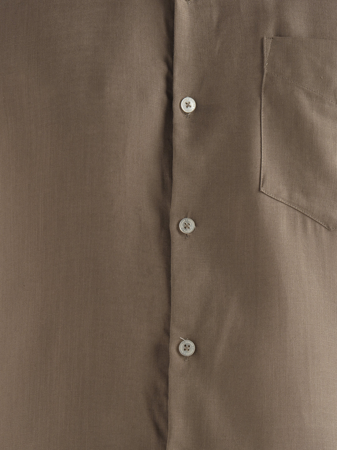 Hancock Men Khaki Solid Lyocell Slim Fit Formal Shirt