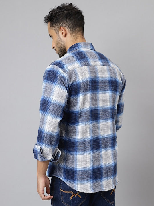 Plaided Flannel Checked Pure Cotton Slim Fit Casual Shirt