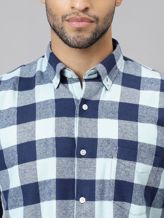 Plaided Flannel Checked Pure Cotton Slim Fit Casual Shirt