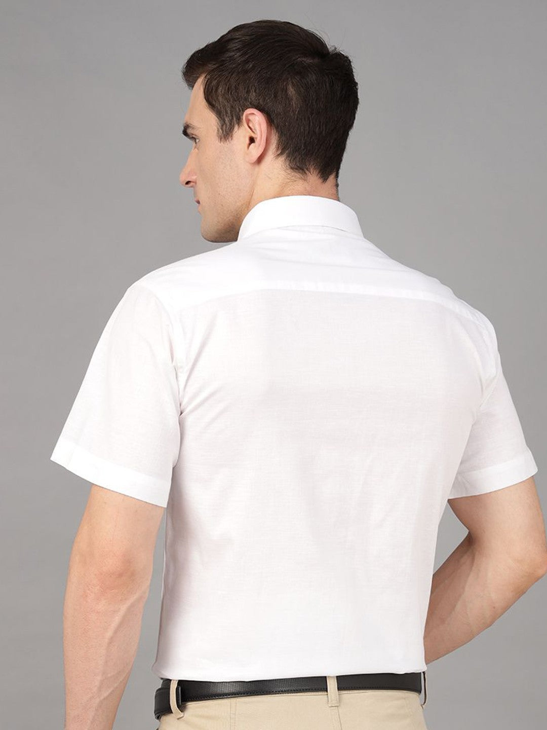 Hancock Men White Solid Pure Cotton Slim Fit Formal Shirt