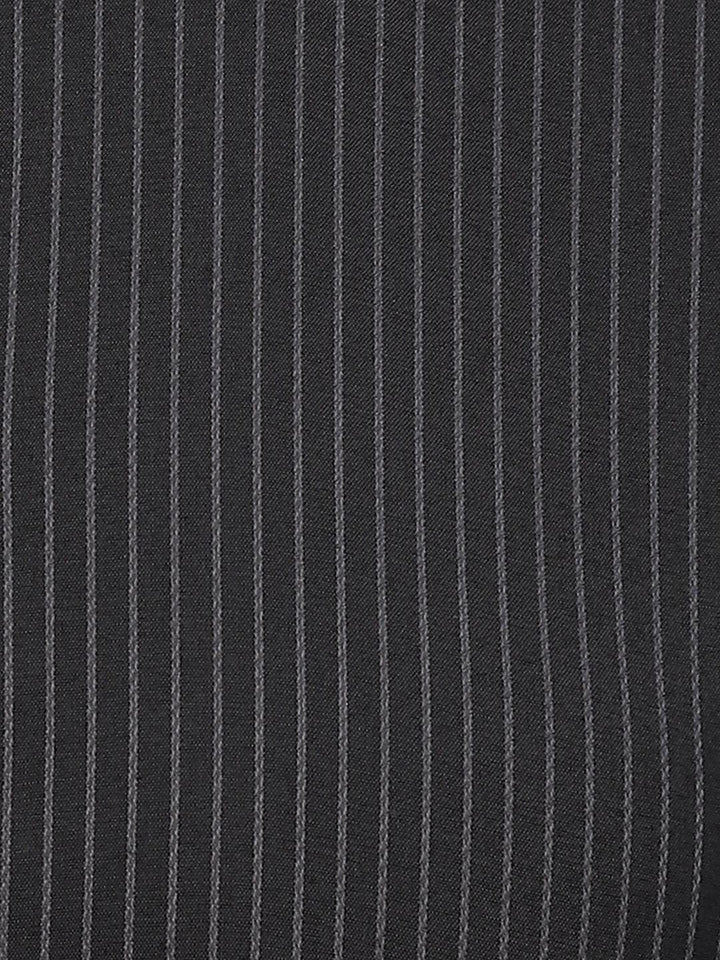 Hancock Women Black Stripe Cotton Elastene Regular Fit Formal Shirt