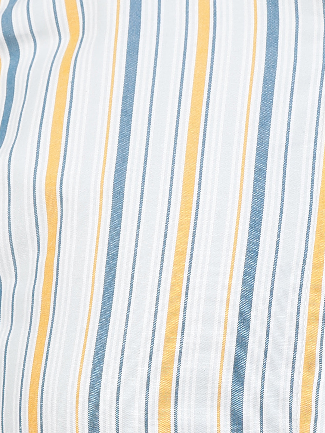 Hancock Women Grey & Yellow Stripe Pure Cotton Regular Fit Formal Shirt
