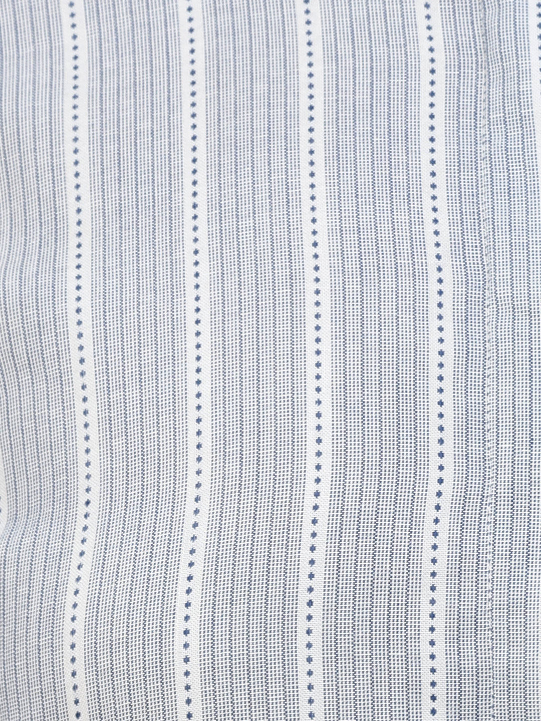 Hancock Women Bluish Grey Stripe Pure Cotton Regular Fit Formal Shirt