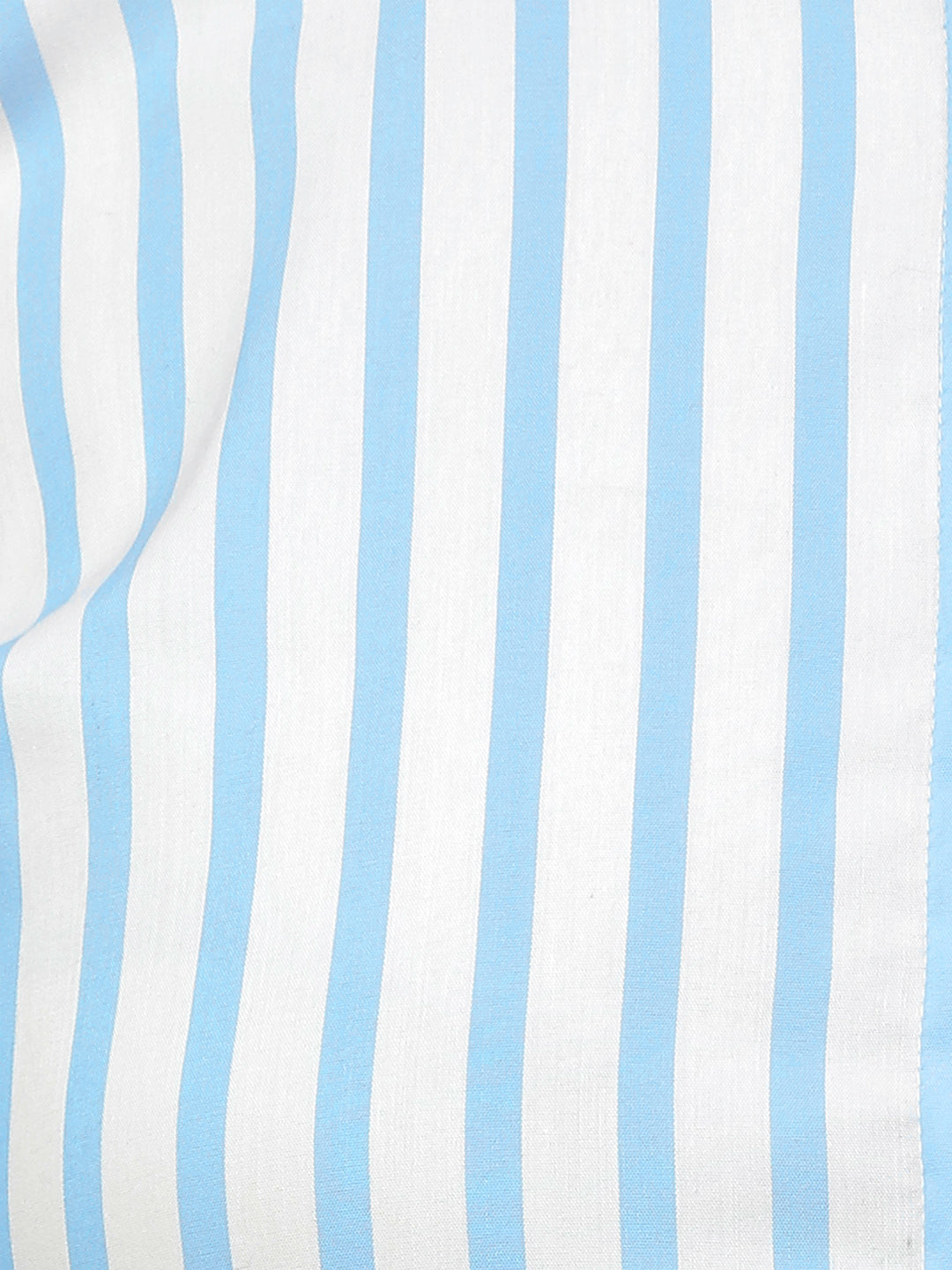 Hancock Women White & Blue Stripe Cotton Elastene Regular Fit Formal Shirt
