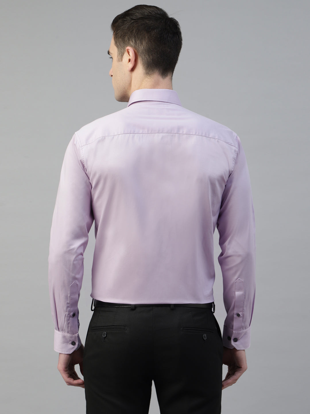 Men Lavender Solid Pure Cotton Slim Fit Tuxedo Shirt