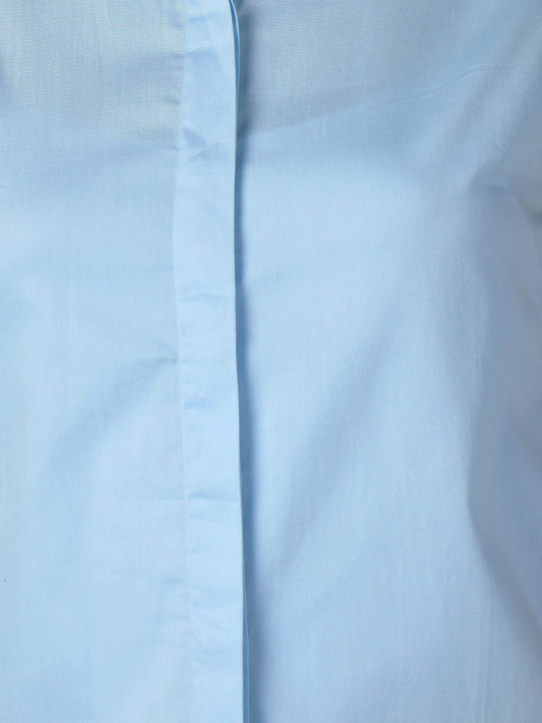 Hancock Women Sky Blue Solid Pure Cotton Sleeveless Slim Fit Formal Shirt
