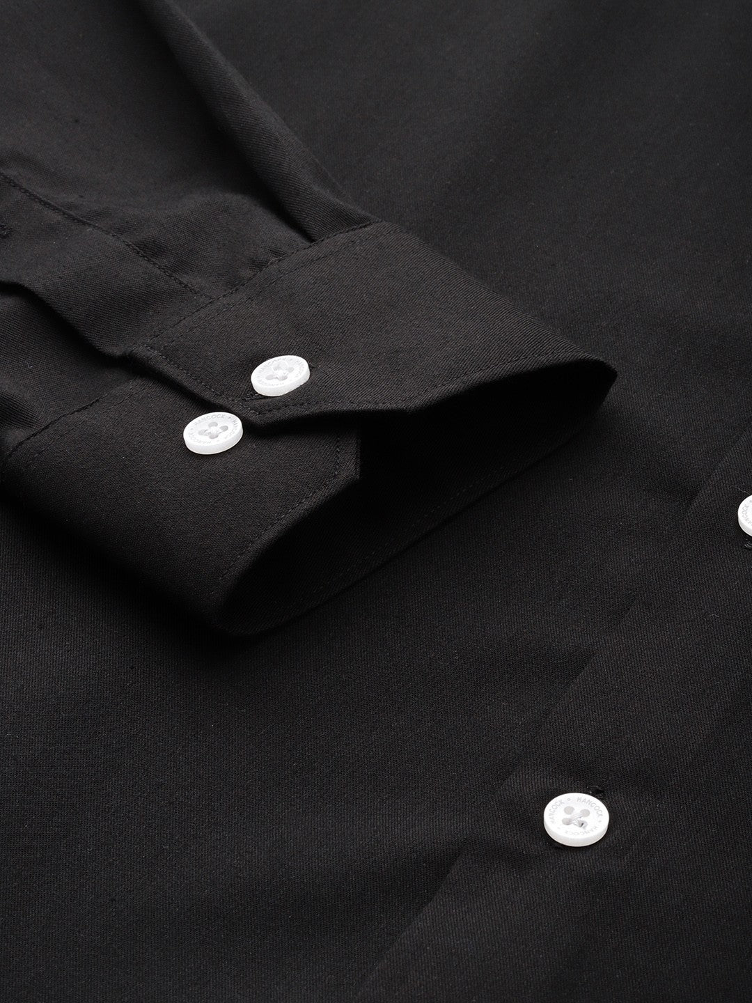 Men Black Solid Viscose Rayon Slim Fit Formal Shirt