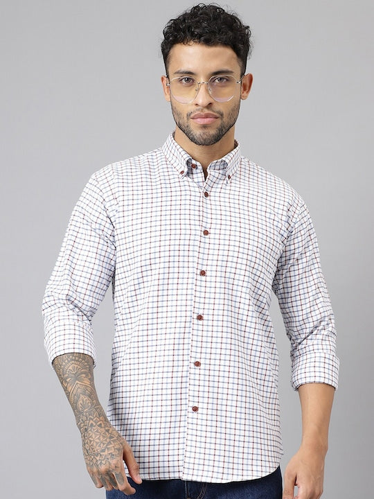 Plaided Flannel Checked Pure Cotton Slim Fit Casual Shirt