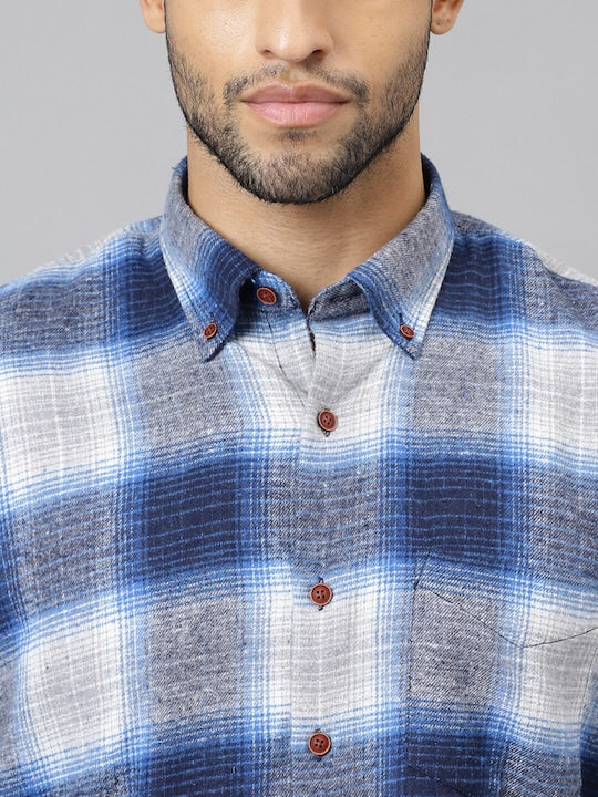 Plaided Flannel Checked Pure Cotton Slim Fit Casual Shirt