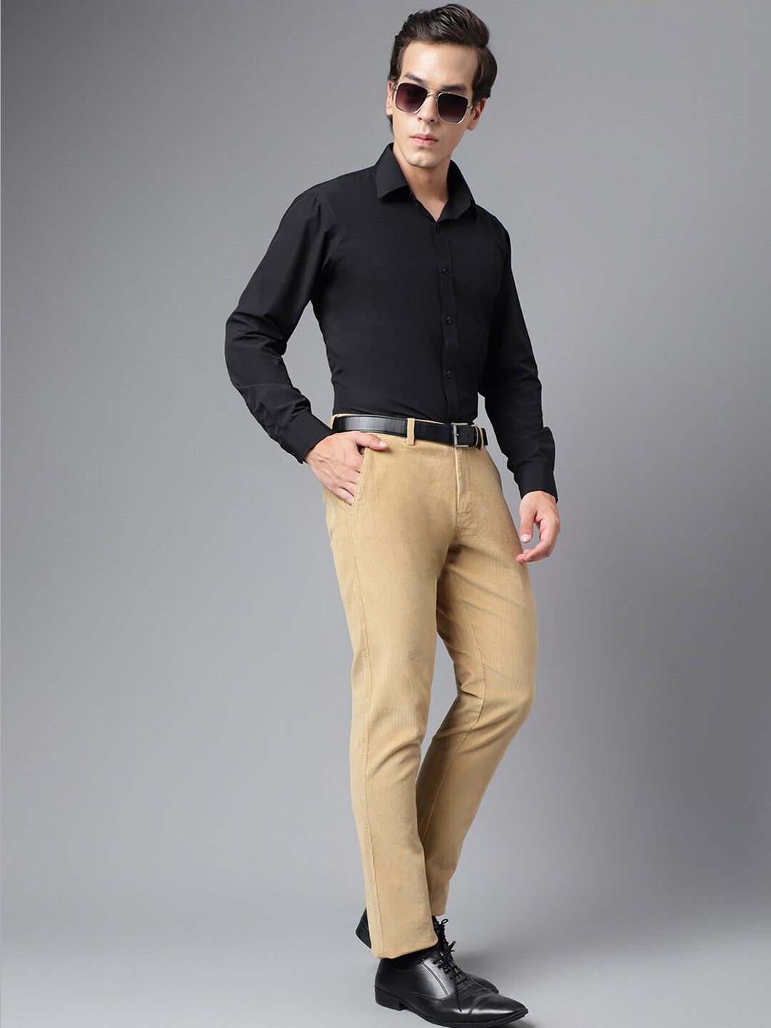Khaki formal best sale trousers