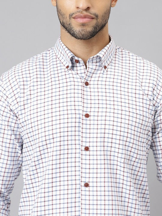 Plaided Flannel Checked Pure Cotton Slim Fit Casual Shirt