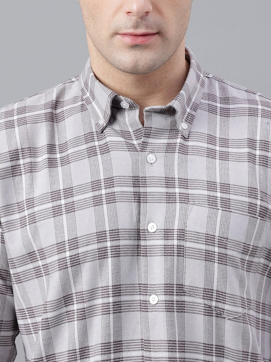 Plaided Flannel Checked Pure Cotton Slim Fit Casual Shirt