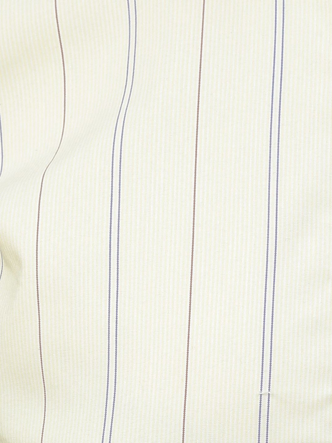Hancock Women Cream Stripe Pure Cotton Regular Fit Formal Shirt