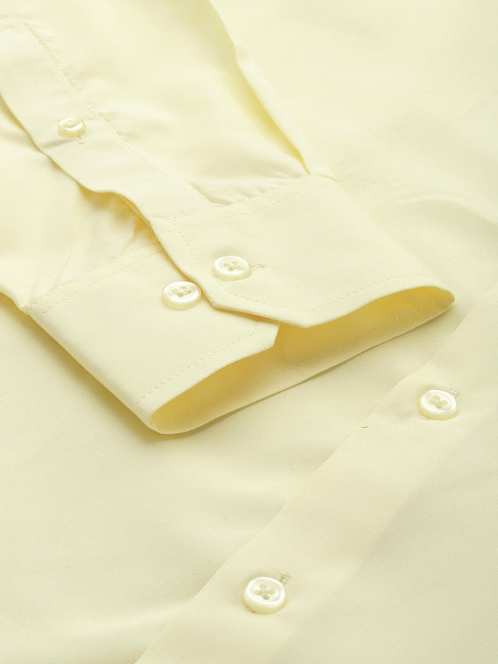 Men Lemon Solids Slim Fit Formal Shirt