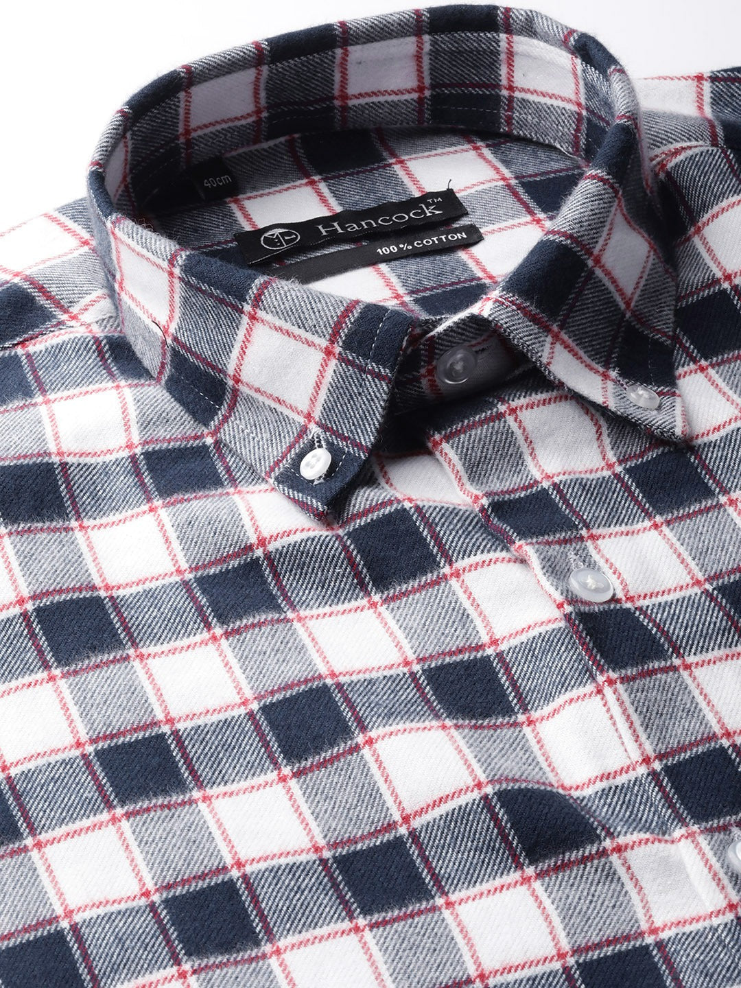 Men White Checks Pure Cotton Slim Fit Formal Shirt