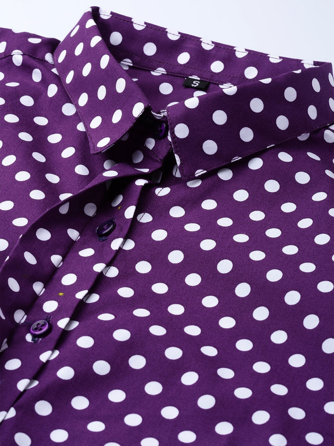 Women Purple & White Prints Pure Cotton Slim Fit Formal Shirt