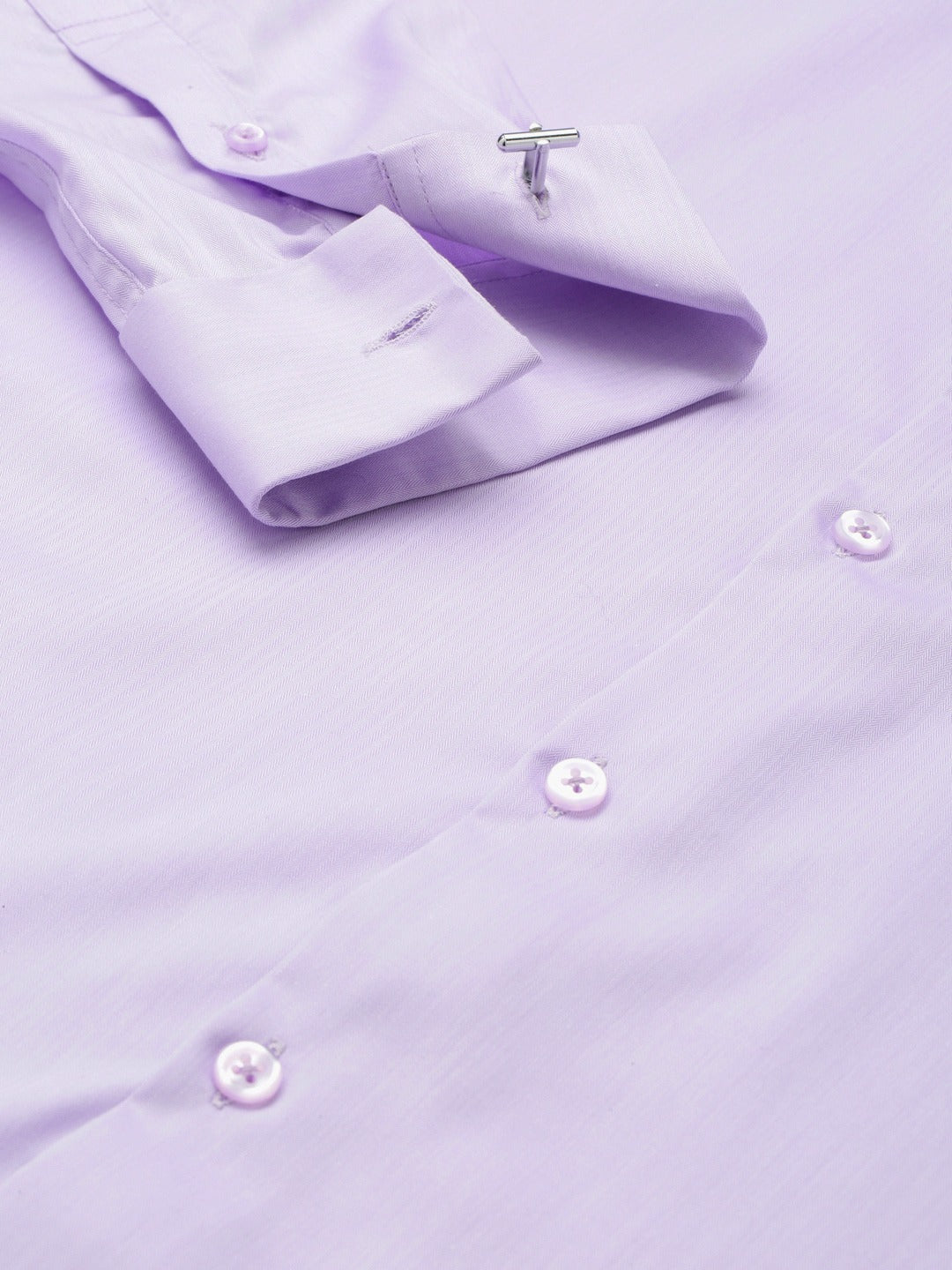 Men Lavender Self Design Premium Pure Cotton French Cuff Slim Fit Formal Shirt