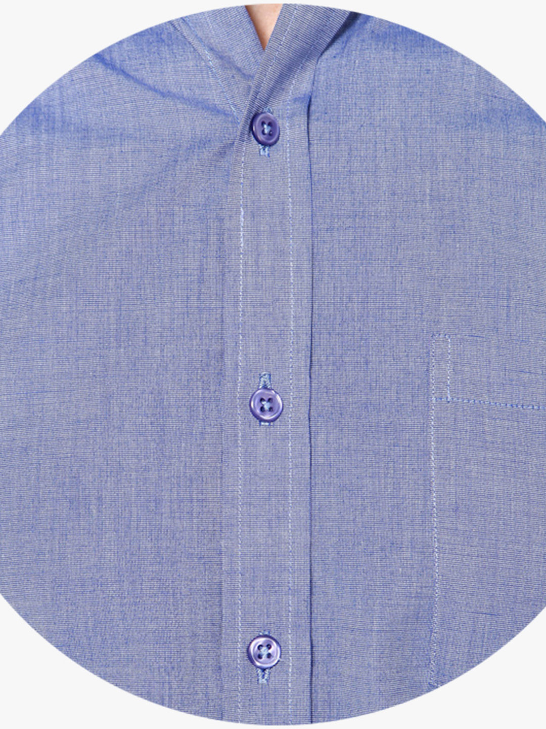 Men Blue Slim Fit Solid Chambray Cotton Rich Formal Shirt