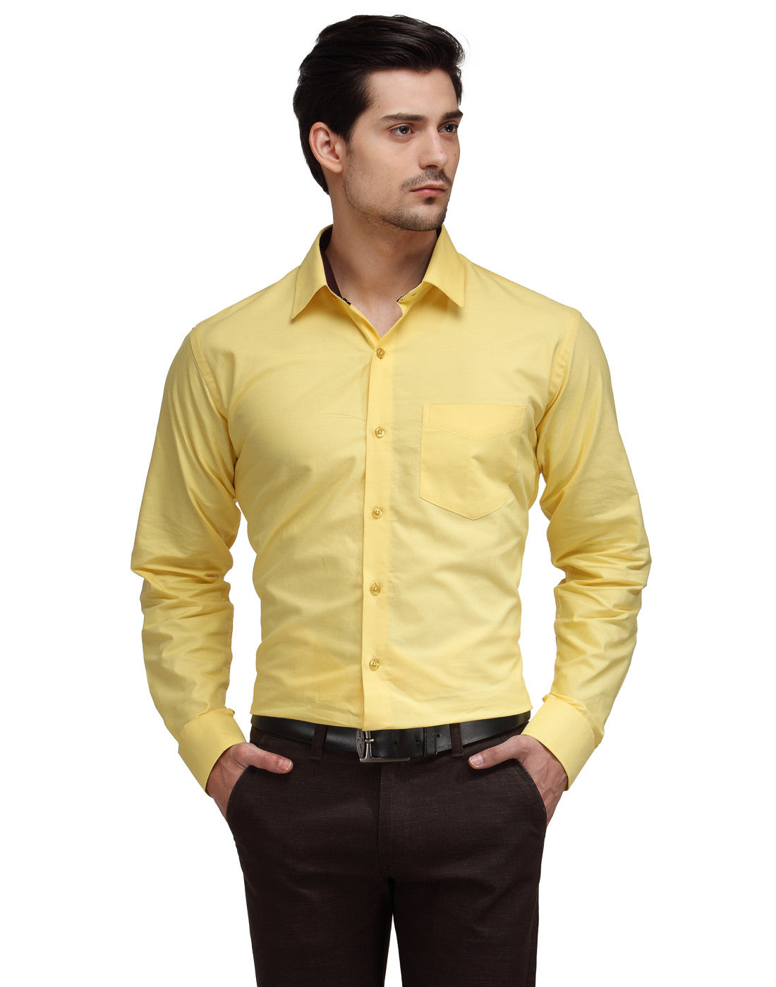 Yellow dressy shirt discount