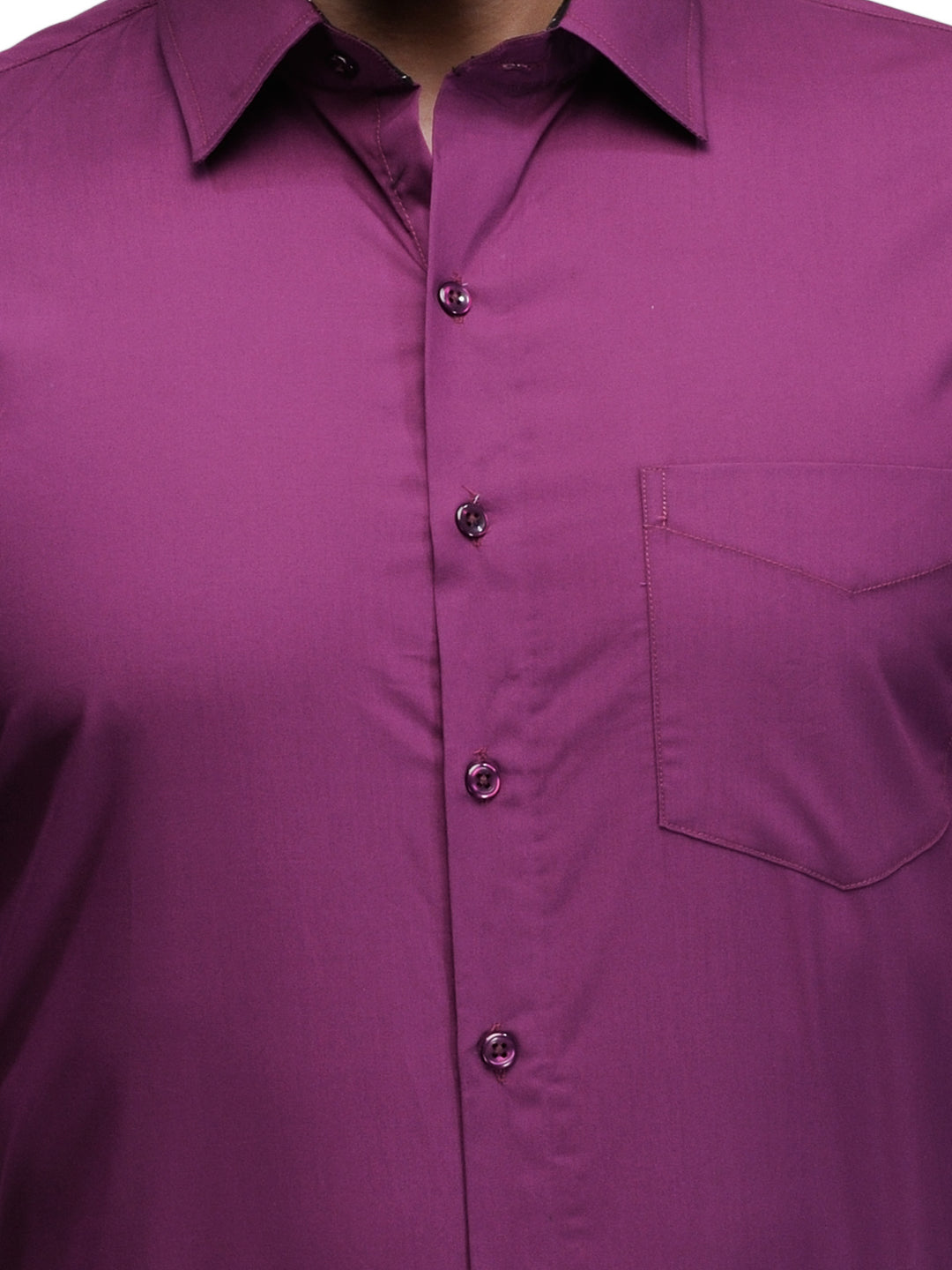Men Purple Solid Pure Cotton Slim Fit Formal Shirt