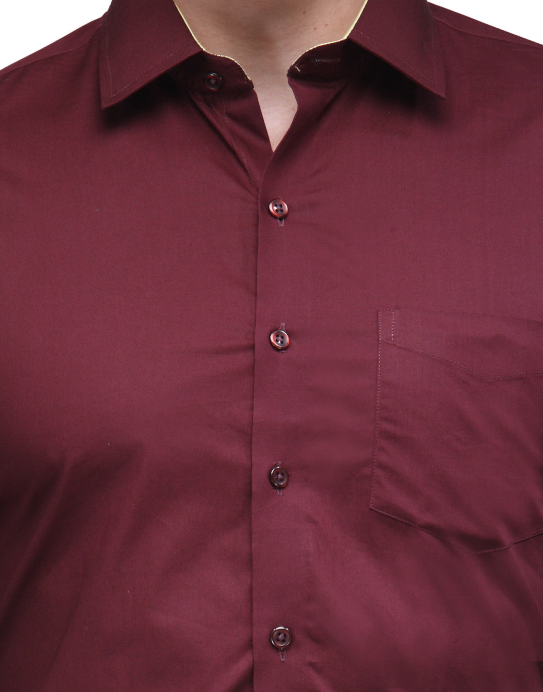 Men Maroon Pure Cotton Slim Fit Solid Formal Shirt