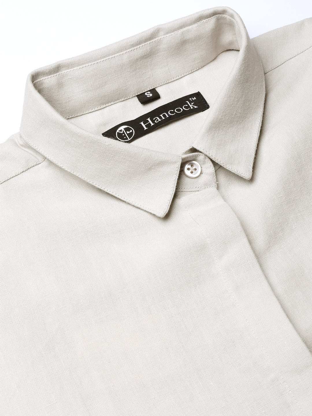 Women Beige Pure Cotton Solid Slim Fit Formal Shirt