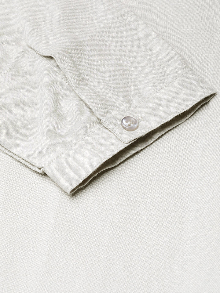 Women Beige Pure Cotton Solid Slim Fit Formal Shirt