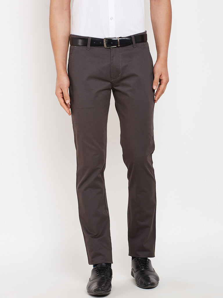 Buy Dim Grey Slim Fit Cotton Chino Pants for Men Online at Bewakoof