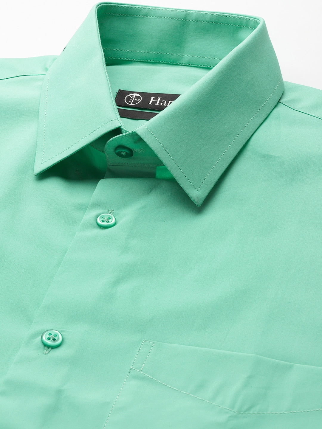 Hancock Men Green Solids Pure Cotton Slim Fit Formal Shirt Hancock Men Green Solids Pure Cotton Slim Fit Formal Shirt
