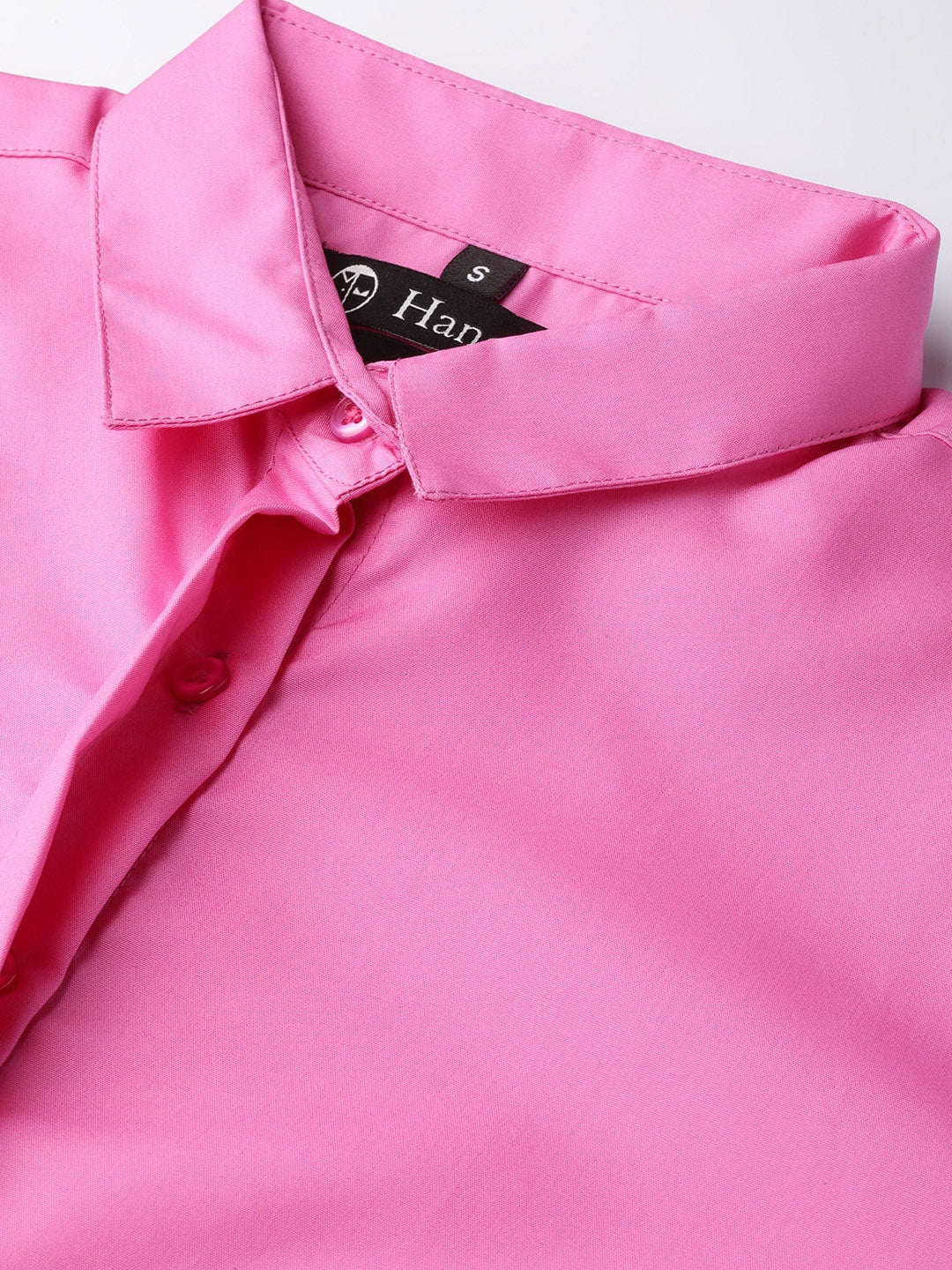Women Pink Solids Pure Cotton Slim Fit Formal Shirt