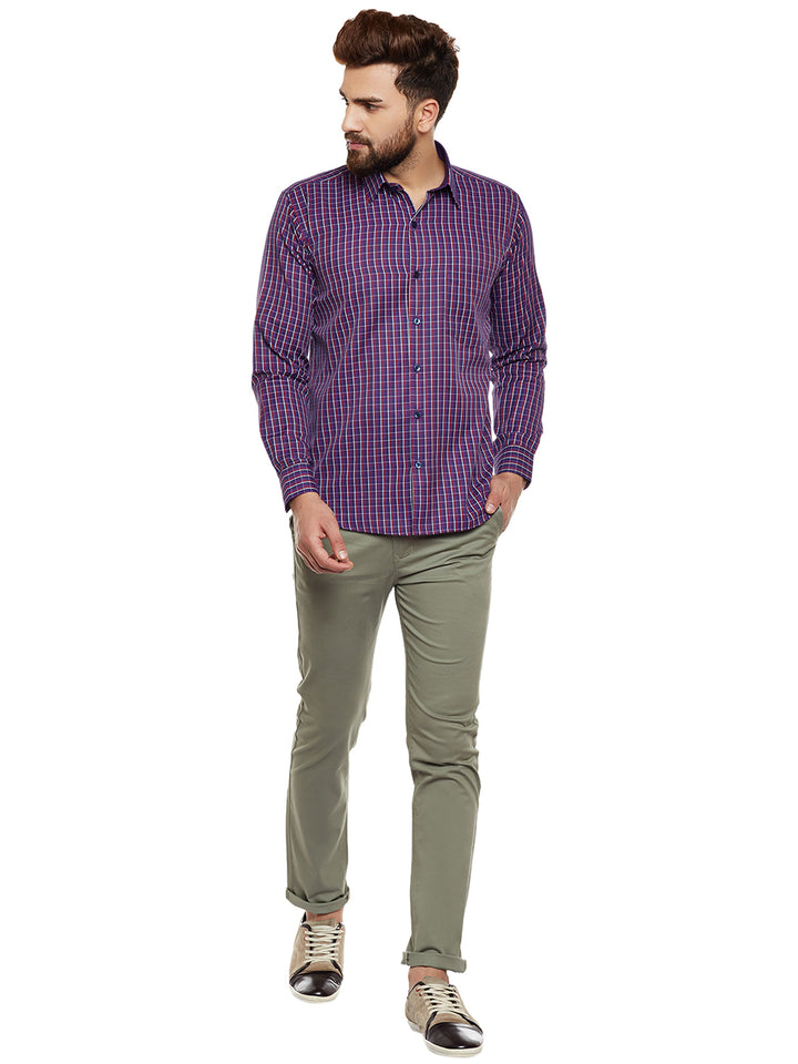 Men Green Solid Slim Fit Casual Stretchable Chinos Trouser