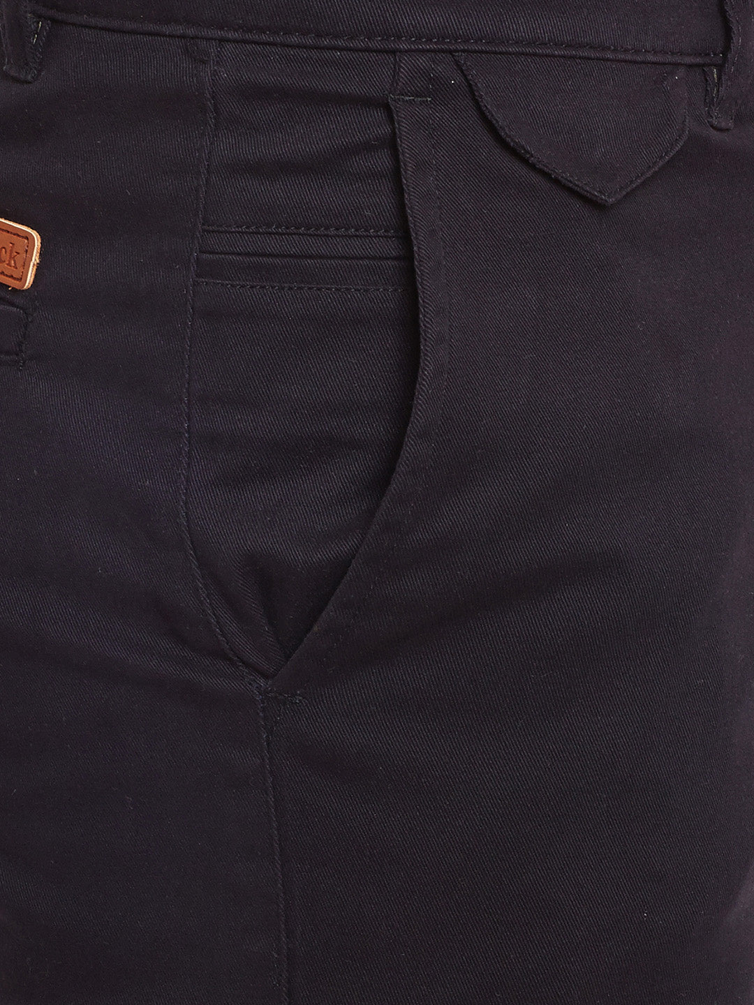 Men Black Solid  Cotton Stretch Slim Fit Casual Chinos Trouser