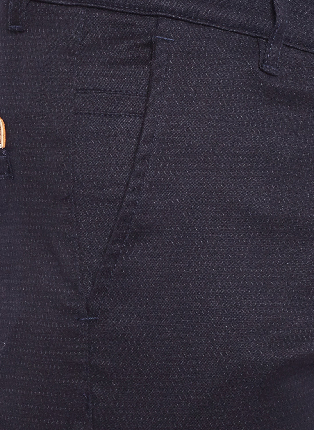 Men Navy Solid  Cotton Stretch Slim Fit Casual Chinos Trouser