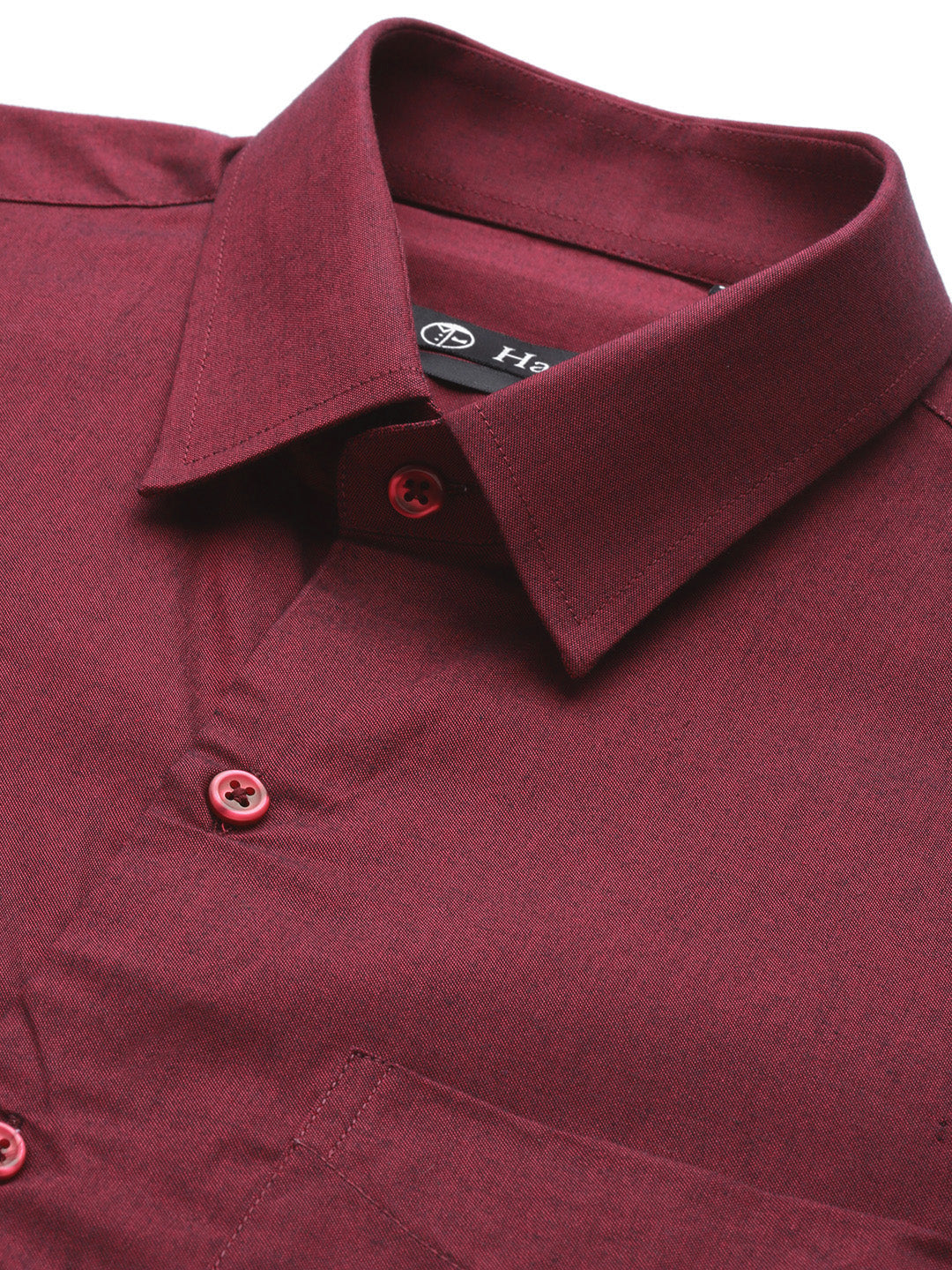 Men Maroon Solid Pure Cotton Slim Fit French Cuff Formal Shirts