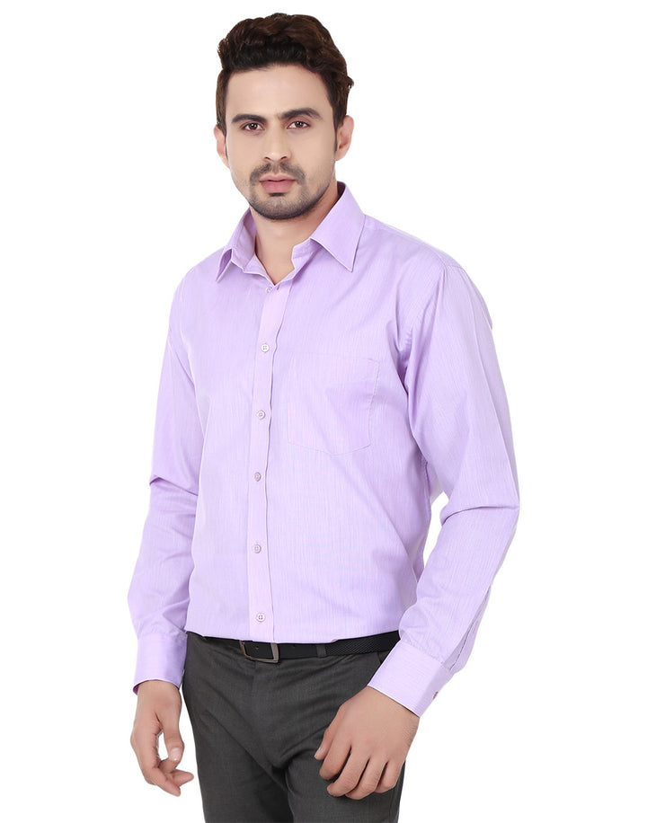 Men purple Solid Cotton Rich Regular Fit Formal Shirt